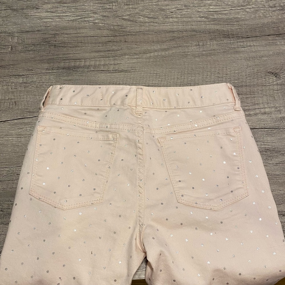 Girls Gap Jeans Pink W/ Silver Polka Dots - Picture 5 of 11